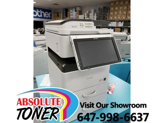 NEW Repo Ricoh MP 402 Monochrome  Multifunction Laser Printer Scanner Office Copier Fax scan Email w/ Color Touchscreen in Printers, Scanners & Fax in City of Toronto