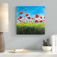 Ebern Designs 'Wild Poppies' Acrylic Painting Print on Canvas