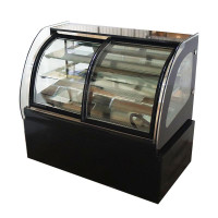 Used 220v Commercial Curved Countertop Refrigerated Cake Bakery Display Case Cabinet 210081