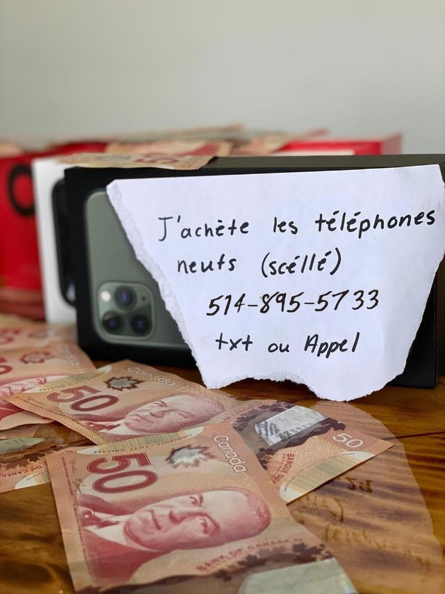 Je paye Ca$$h pour votre Iphone qui est neuf (scelle)!! in Cell Phones in Greater Montréal