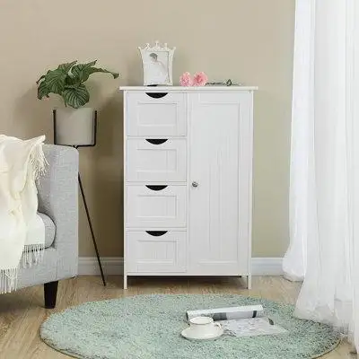 Wildon Home® Storage Cabinet Medium Density Fiberboard Floor Cabinet with Drawers
