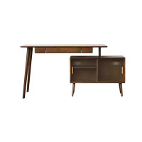 Corrigan Studio Solid Wood Desk with Cabinet