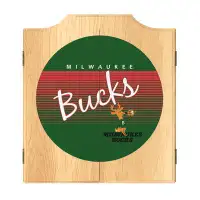 Trademark Global Milwaukee Bucks Indoor Cork Dartboard And Cabinet Set