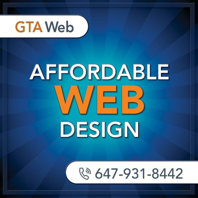Affordable Web Design Packages. Call Krishna at 647-931-8442 For A Free Web Design Consult. in Services (Training & Repair)