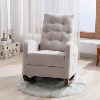 Isabelle & Max™ Modern High Back Fabric Upholstered Seat Armchair Comfortable Rocking Chair