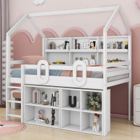 Isabelle & Max™ Akeia Twin Size House Loft Bed with Multiple Storage Shelves