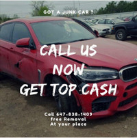 SCRAP CARS REMOVAL|FREE PICK UP AT YOUR LOCATION | CALL/TXT 647-838-1409 WANTED:USED CARS -JUNK CARS-SCRAP CARS