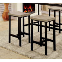 Latitude Run® 5 Pc Counter Height Table Set Two Tone Design Black Grey Dining Chairs Sturdy Metal Construction PVC Plast