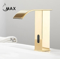Touchless Bathroom Faucet Brushed Gold Finish
