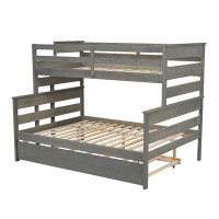 Harriet Bee Wood Twin Over Full Bunk Bed With Twin Size Trundle