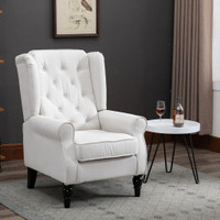 Accent Chair 29.1" L x 33.9" W x 40.2" H Cream White