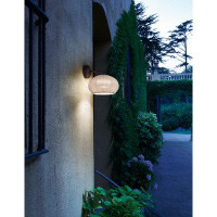 Bover Garota - A/01 Outdoor LED Wall Light - TRIAC Dimmable - Natural White Frame - Ivory White Shade