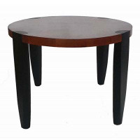 17 Stories Max 35 Inch Oval Top Coffee Table, Mango Wood, Iron Frame, Brown, Black