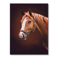 East Urban Home Portrait Of A Brown Horse I - Traditional Canvas Wall Art Print