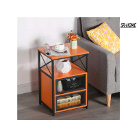 SR-HOME End Bedside Table, Modern Nightstands With Storage Drawer & Shelf, Night Stand For Living Room