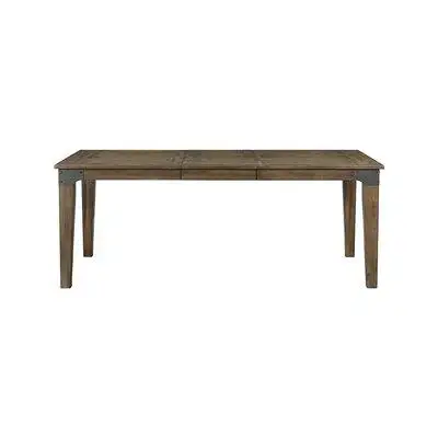 Williston Forge Oday Whiskey River 60-78" Wide Table with Leaf, Gun Powder Gray