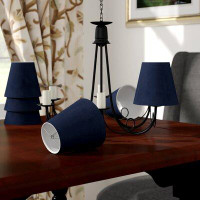 Charlton Home 4.5" H Cotton Empire Candelabra shade ( Clip on ) in Navy Blue
