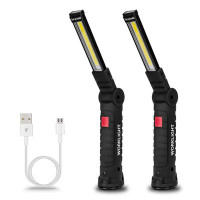 Luminaire selection Gifts For Men, 2-Pack Black Rechargeable LED Work Lights With Magnetic Base And 360° Rotation, 5 Mod