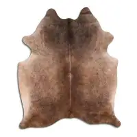 Foundry Select Balcer Handmade Cowhide Area Rug in Black/Light Brown