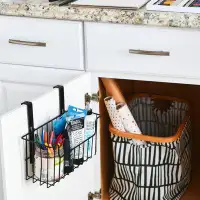 Household Essentials Over the Door Metal Basket Cabinet Door Organizer