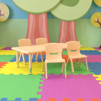 Flash Furniture Goddard 24"W x 48"L Rectangle Plastic Adjustable Activity Table Set - 4 Chairs