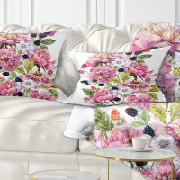 East Urban Home Floral Watercolor Composition Lumbar Pillow