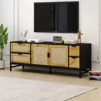 17 Stories Elegant Rattan TV Stand for TVs up to 65"