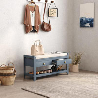 Red Barrel Studio Shoe Storage Bench with Cushioned Seat,En tryway Bench with Storage