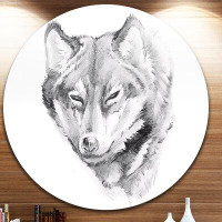 Made in Canada - Design Art 'Wolf Tattoo Art' Graphic Art Print on Metal