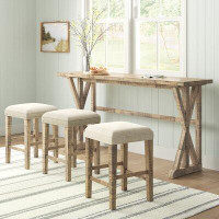 Sand & Stable™ Averi 3 - Person Counter Height Pine Solid Wood Dining Set