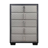 Mercer41 Toia Silver and Black Chest with-5 Drawer
