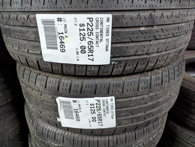 P225/65R17  225/65/17 CONTINENTAL  CROSS CONTACT  ( all season summer tires ) TAG # 16469 in Tires & Rims in Ottawa