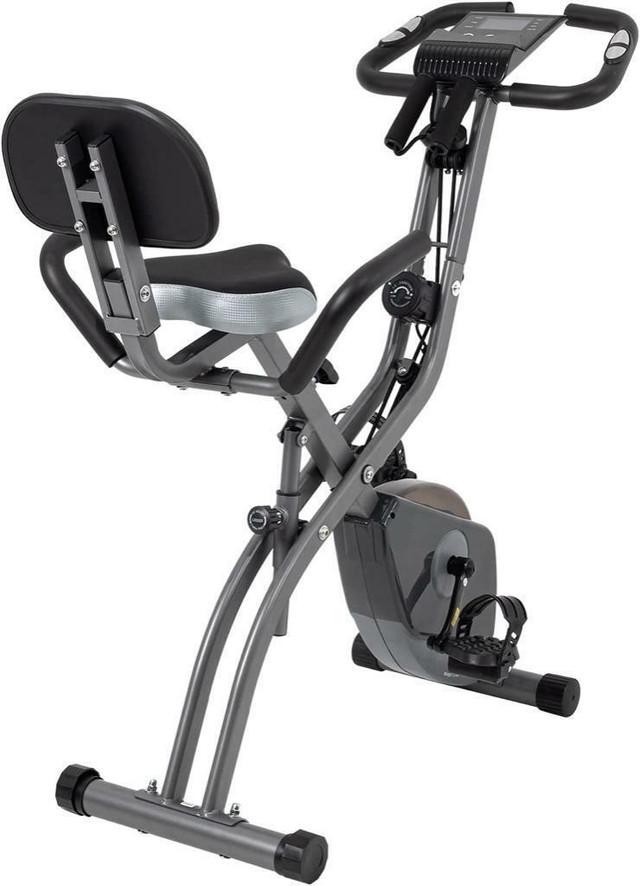 FREE Fast Delivery | Exercise Bike 10 Levels of Adjustable Magnetic Resistance, Foldable and Quiet in Exercise Equipment