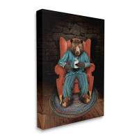 Stupell Industries Bed Time Bear Relaxing Portrait Canvas Wall Art By John Hovenstine