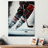 Design Art «Hockey Player on Ice pendant le match IV», reproduction sur toile tendue