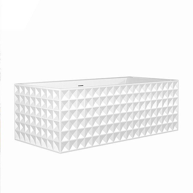 Cube 67 Inch Acrylic Soaker bathtub - Stylish 3D Emboss Design:  JBQ in Plumbing, Sinks, Toilets & Showers - Image 3