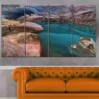 Made in Canada - Design Art 'Beautiful Turquoise Melt Pool' 4 Piece Photographic Print on Wrapped Canvas Set