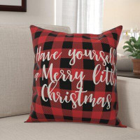 The Holiday Aisle® Teri Have Yourself a Merry Little Christmas in Buffalo Check Plaid Throw Pillow