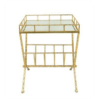 Mercer41 Metal and Glass End Table