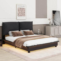 Wrought Studio Full Size Upholstered Platform Bed With Sensor Light