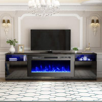 Wrought Studio Brennah TV Stand for TVs up to 78" with Electric Fireplace Included