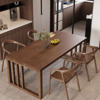 Lawrence Frames Simple Modern Solid Wood Rectangular Brown Dining Sets