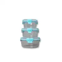 Prep & Savour HI-TOP Lids With Pro Grade Removable Lockdown Levers Round 3 container set