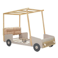 Zoomie Kids Wooden Car Shaped Bed