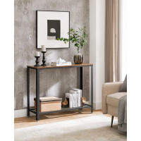 17 Stories Console Table, 2-Tier Entryway Table With Mesh Shelf, Narrow Sofa Table, Steel Frame, Adjustable Feet, For Ha
