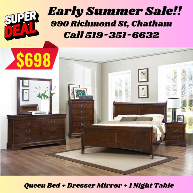 Lowest Prices on Wooden Bedroom Sets! Shop Now!! in Beds & Mattresses in Leamington - Image 4