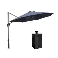 Arlmont & Co. Sharalee 10' Round Tilt Cantilever Umbrella with Crank Lift Counter Weights Included