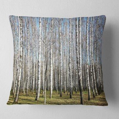 East Urban Home Forest Sunny November Day in Birch Grow Pillow in Bedding