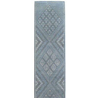 Landry & Arcari Rugs and Carpeting Shoowa Panel One-of-a-Kind 3'1" x 11'8" Area Rug in Blue