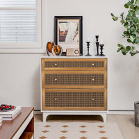 Bay Isle Home™ TDC 3-Drawer Rattan Dresser Chest with Anti-toppling Device